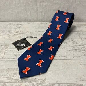 University Of Illinois U Of I Illini Neck Tie Golden Eagle 100% Silk   NWT  NEW